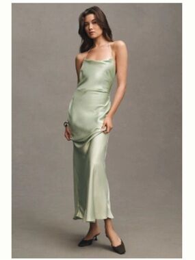 BHLDN | Dresses | Bhldn Dylan Satin Silk Charmeuse Maxi Dress Color  Midnight | Poshmark